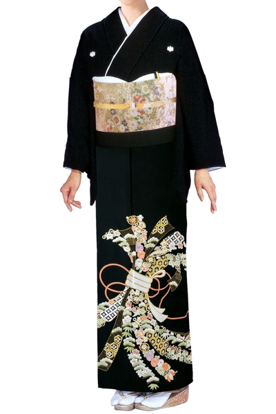 ★新作★【全国往復送料無料】フルセットレンタル
留袖【6350 光彩束ね熨斗(総刺繍)】
普通巾(146～163cm/～13号まで)