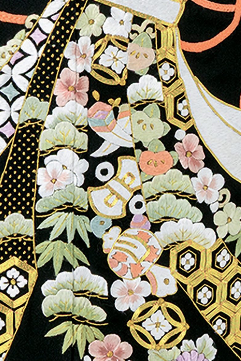 ★新作★【全国往復送料無料】フルセットレンタル
留袖【6350 光彩束ね熨斗(総刺繍)】
普通巾(146～163cm/～13号まで)