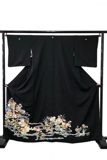 【全国往復送料無料】フルセットレンタル
留袖【1027 流水小花(総刺繍)】
広巾(146～163cm/15～17号まで)