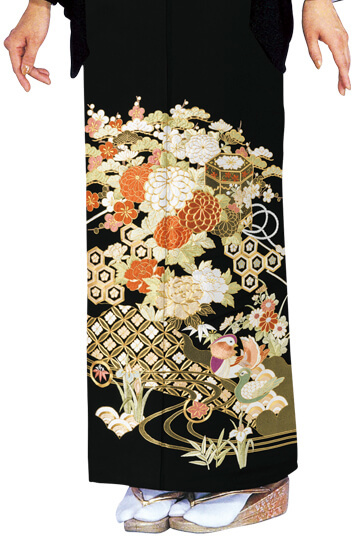 【全国往復送料無料】フルセットレンタル
留袖【1032 菊華貝桶流水(総刺繍)】
広巾(146～163cm/15～17号まで)