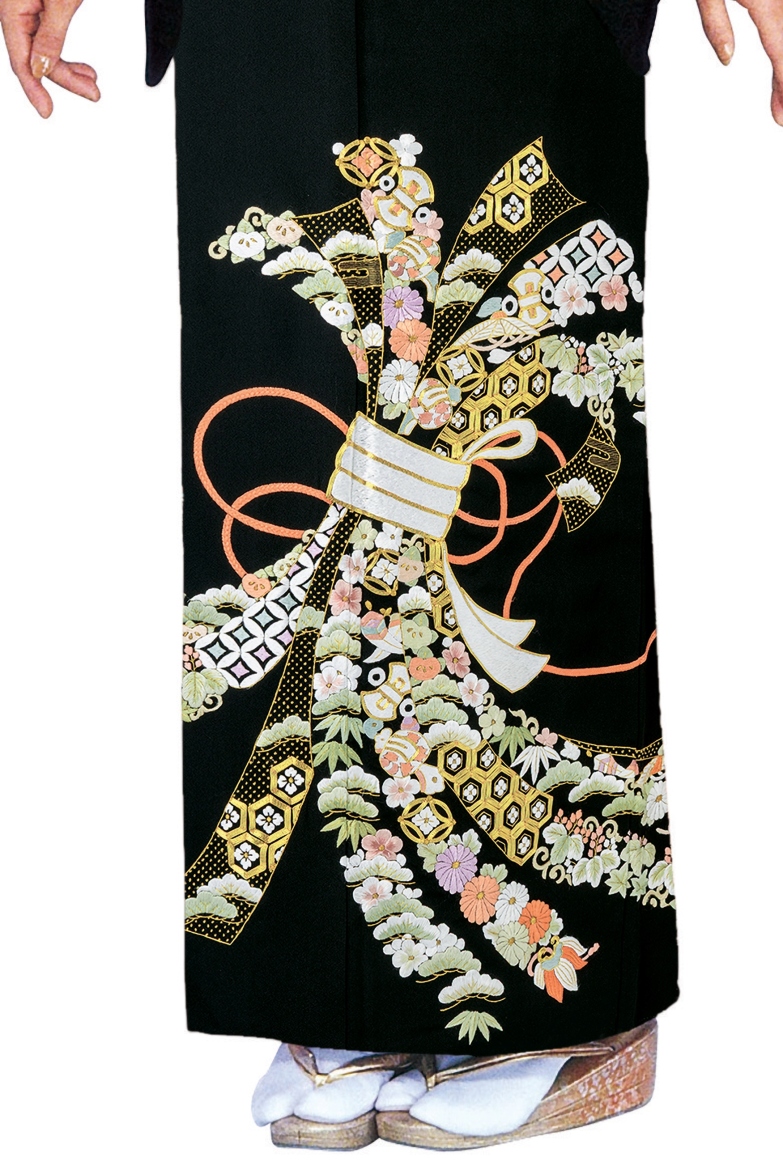 ★新作★【全国往復送料無料】フルセットレンタル
留袖【6350 光彩束ね熨斗(総刺繍)】
普通巾(146～163cm/～13号まで)