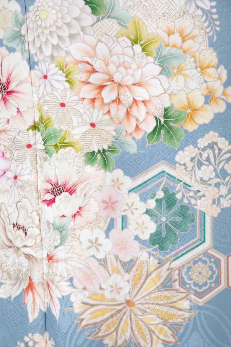★新作★【全国往復送料無料】フルセットレンタル
振袖【524 亀甲花の丸】
M丈(155～166cm/13号まで)