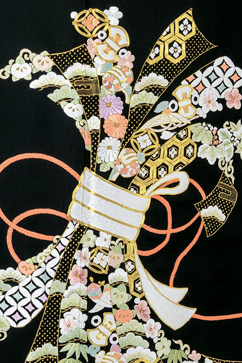 ★新作★【全国往復送料無料】フルセットレンタル
留袖【6350 光彩束ね熨斗(総刺繍)】
普通巾(146～163cm/～13号まで)