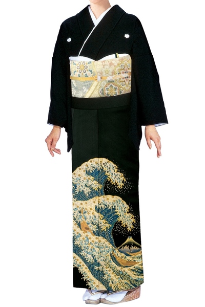 【全国往復送料無料】フルセットレンタル
留袖【6361 浮世絵 北斎】
普通巾(146～163cm/～13号まで)