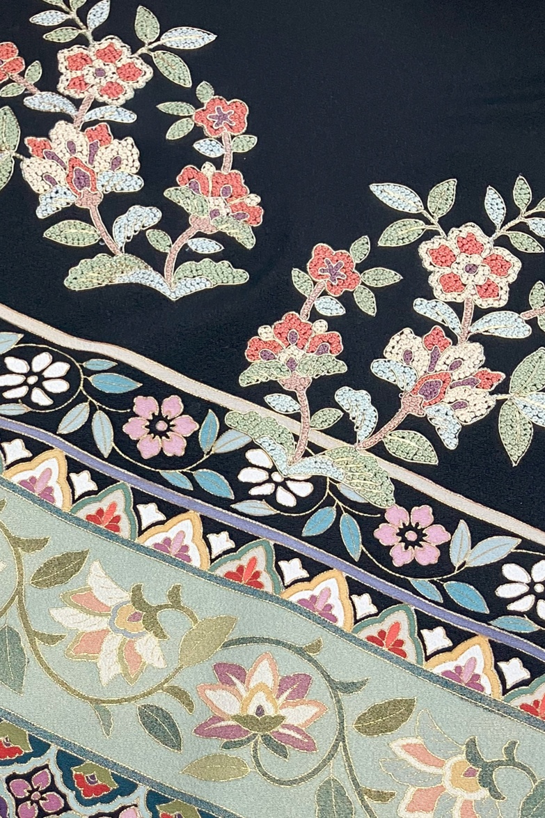 【全国往復送料無料】フルセットレンタル
留袖【S-6287 斜取り緑寿(高級相良刺繍)】
S丈(139～150cm/13号まで)