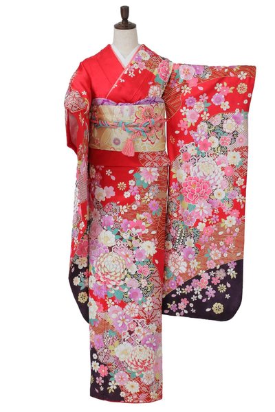 ★新作★【全国往復送料無料】フルセットレンタル
振袖【529 疋田桜に菊文様】
M広丈(155~166cm/13~17号まで)