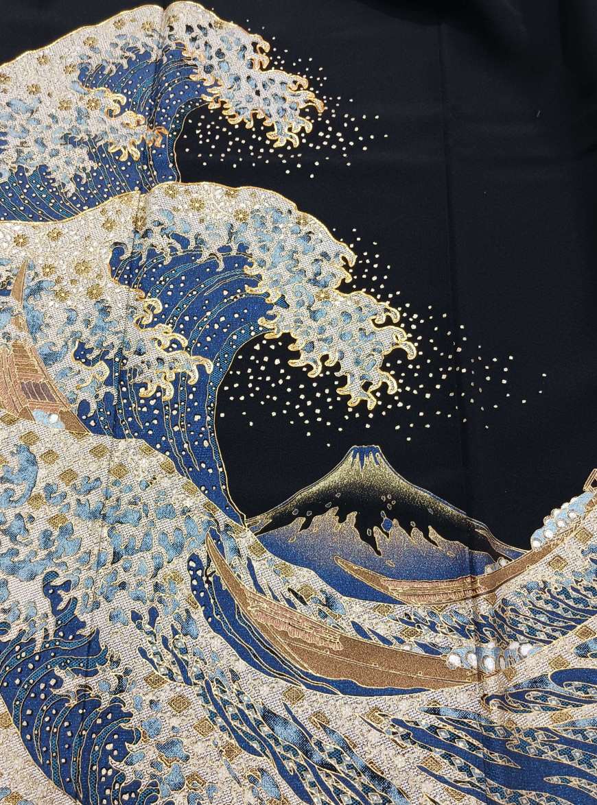 【全国往復送料無料】フルセットレンタル
留袖【6361 浮世絵 北斎】
普通巾(146～163cm/～13号まで)