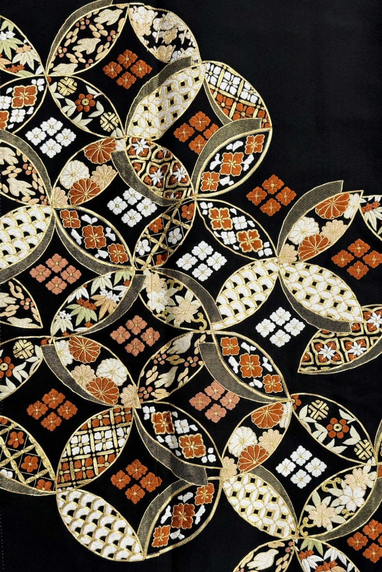 ★新作★【全国往復送料無料】フルセットレンタル
留袖【8043 四季花七宝(手刺繍)】
着丈長め(164～170cm/13号まで)