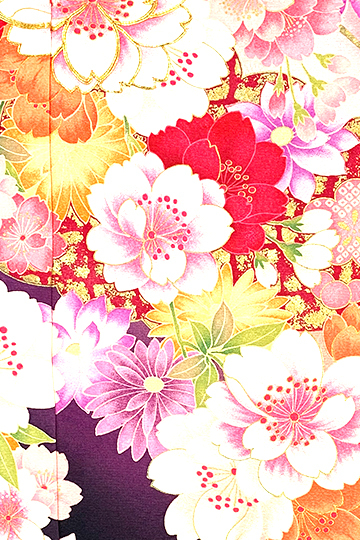 【全国往復送料無料】
成人式フルセットレンタル
155～164cm用【ANB_32 赤地・八重桜】