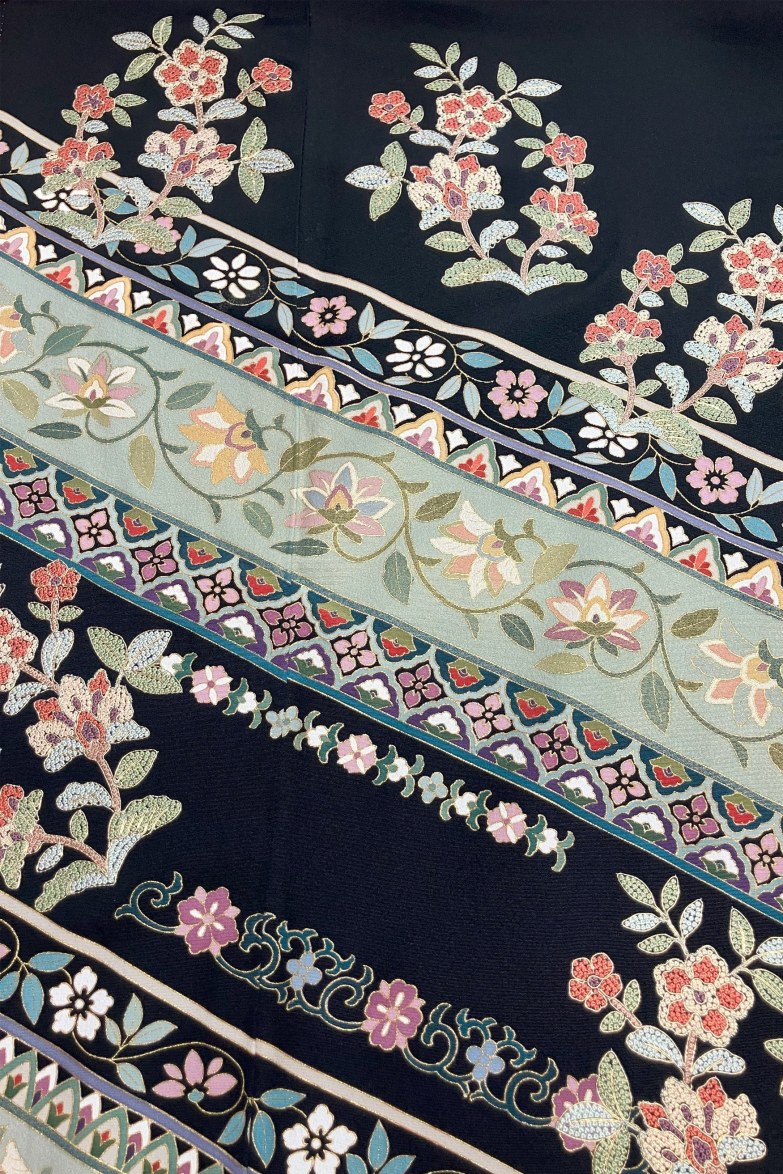 【全国往復送料無料】フルセットレンタル
留袖【S-6287 斜取り緑寿(高級相良刺繍)】
S丈(139～150cm/13号まで)
